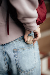 calm companion wooden ball going into pockety